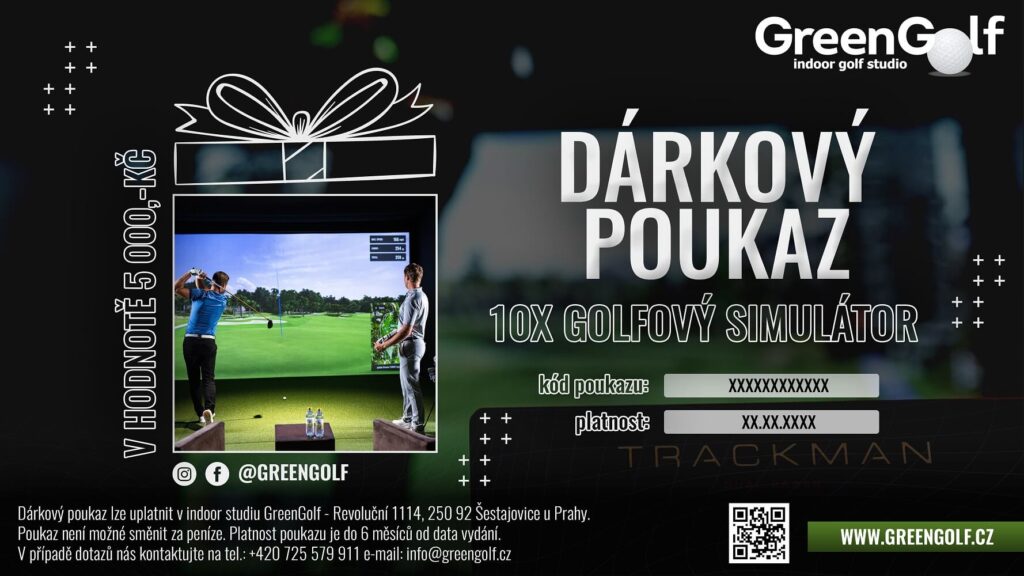 Dárkový poukaz - 10 her na simulátoru TrackMan - GreenGolf